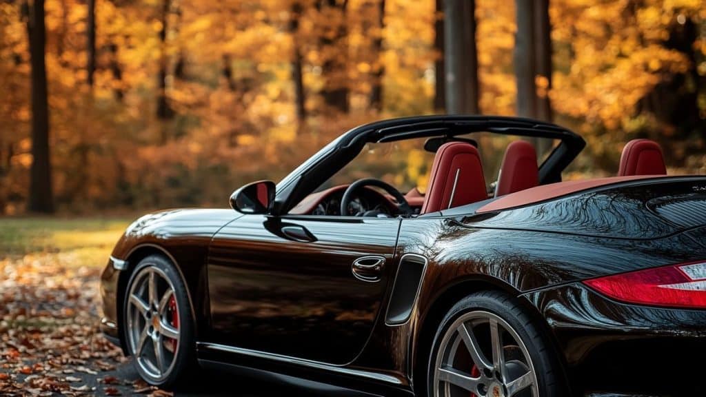 Location Porsche 911 cabriolet noire, véhicule de prestige